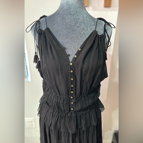 Ulla Johnson Noelle Silk Black Mini Dress Size 4 - Picture 9 of 15